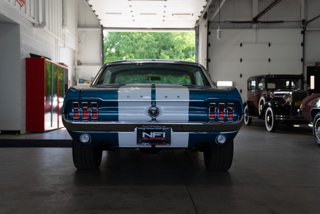 1968 Ford Mustangs Blue with white stripes